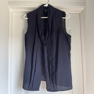 Land's End Pleated Front Tie Neck Tank - 14